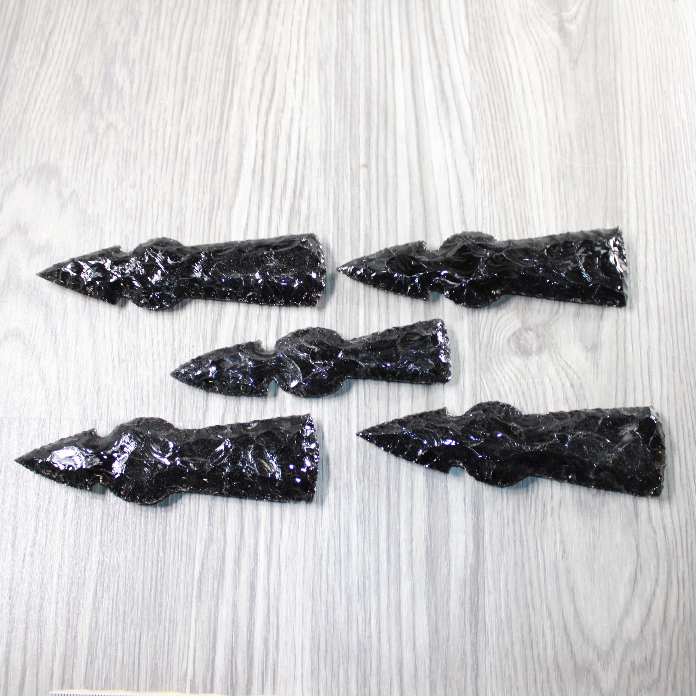 5 Obsidian Ornamental Tomahawk Heads #4840  Ax Axe Hatchet