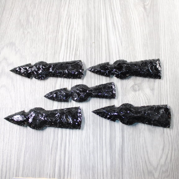 5 Obsidian Ornamental Tomahawk Heads #4840 Ax Axe Hatchet