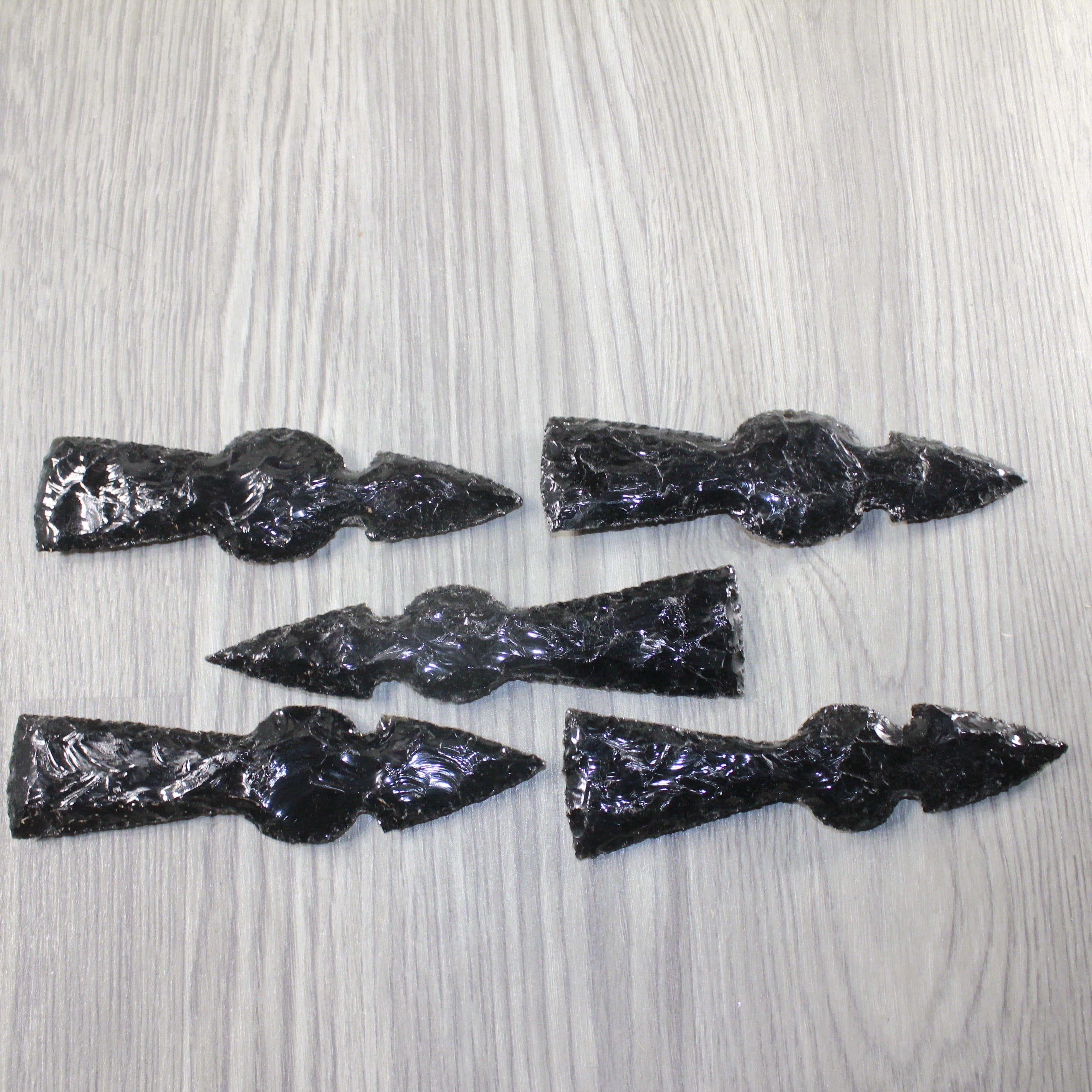 5 Obsidian Ornamental Tomahawk Heads #6243  Ax Axe Hatchet
