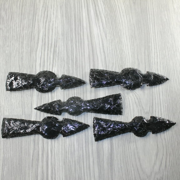 5 Obsidian Ornamental Tomahawk Heads #6243 Ax Axe Hatchet