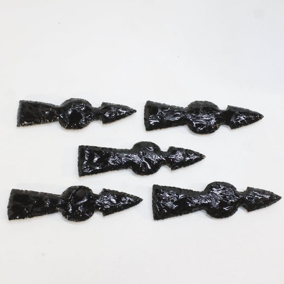 5 Obsidian Ornamental Tomahawk Heads #7710 Ax Axe Hatchet