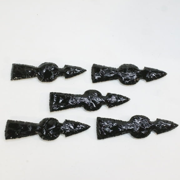 5 Obsidian Ornamental Tomahawk Heads #7710 Ax Axe Hatchet