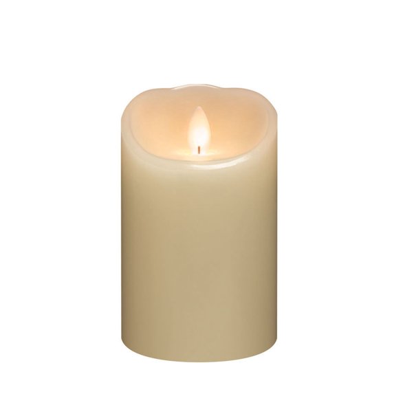 5" Off-White Smooth LED Pillar Candle