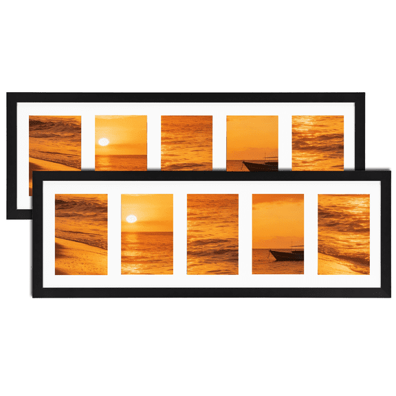 5 Opening 4x6 Collage Picture Frames Set of 2 for Wall Mounted
