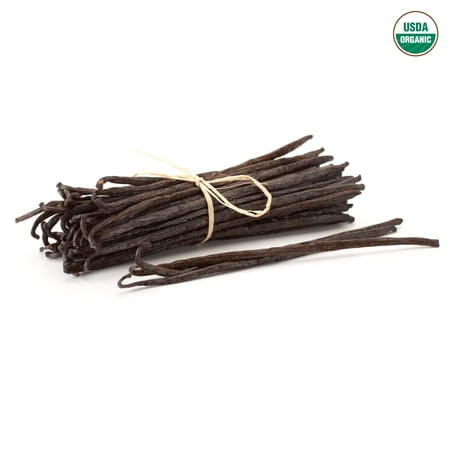 5 Organic Madagascar Vanilla Beans. Whole Grade B Vanilla Pods for Vanilla Extract and Baking