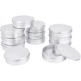 thumbnail image 1 of 5-Ounce 12 Pack Screw Top Round Steel Tin Cans Aluminum Metal Tin Flat Storage Container for DIY Beauty Cosmetics Candle Travel Tins or Storage Survival Kit, 1 of 8