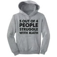 thumbnail image 1 of 5 Out Of 4 People Struggle With Math Funny School Youth Hoodie X-Large Gray, 1 of 5