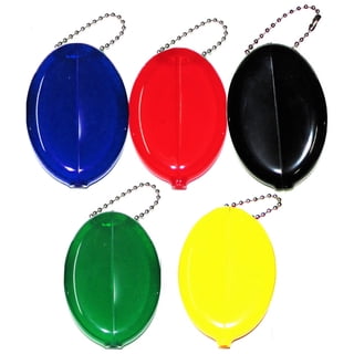 5 Oval Squeeze Purses | Holds Coins - Keys - Small Items | For Men & Women