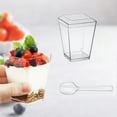 thumbnail image 1 of 5 Oz Dessert Cups With Lids And Spoons Clear Yogurt Cups With Lids Mini Dessert Cups With Spoons Small Square Cups For Fruit Party 20 Packs Glass&Bottle Easy To Use, 1 of 7