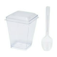 thumbnail image 1 of 5 Oz Dessert Cups With Lids And Spoons Clear Yogurt Cups With Lids Mini Dessert Cups With Spoons Small Square Cups For Fruit Party 20 Packs Pool Glasses And Platters for Women Coffee Mug Tumbler, 1 of 8