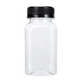 thumbnail image 1 of 5 Oz Square Plastic Juice Bottles with Tamper Evident Black Caps for Cold Press Juicing Smoothies and Milkshakes Food Grade PET Beverage Containers, 2x4 Inch, 1 of 8