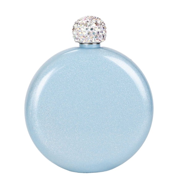 5 Oz Stainless Steel Whiskey Flask - Crystal Lid, Portable, Engravable - for Women's Birthdays & Travel Bar Accessories