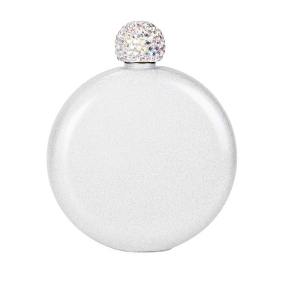 5 Oz Stainless Steel Whiskey Flask - Crystal Lid, Portable, Engravable - for Women's Birthdays & Travel Bar Accessories