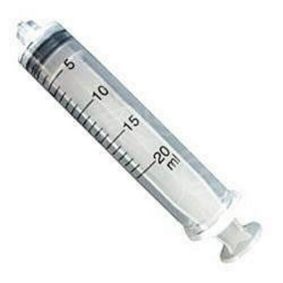 5 PACK - 20CC SYRINGES ONLY WITH LOCK 20ML STERILE without Needle