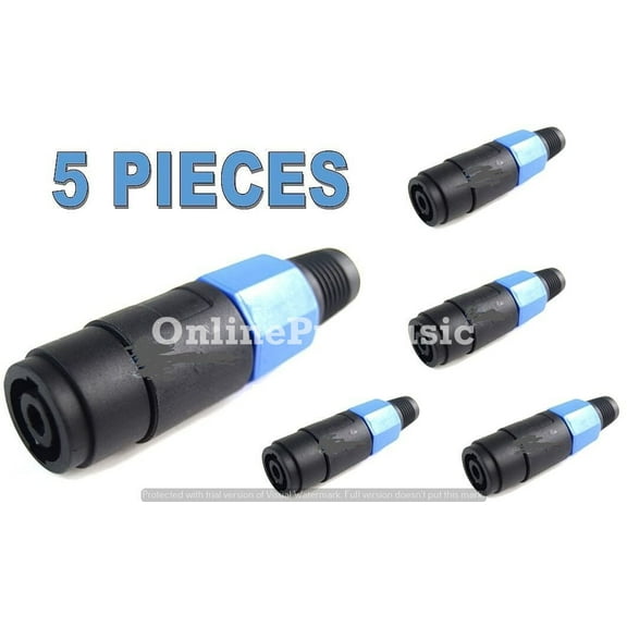 (5 PACK) 4 Pin FEMALE SPEAKON SPEAKER Plug X-1090F ConnectorJack Amplifier Cord