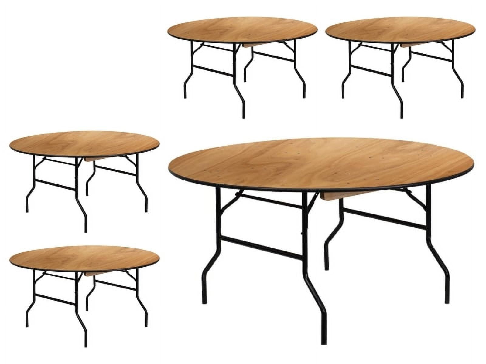 5-Foot Square Wood Folding Banquet Table
