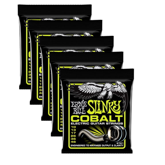 5 PACK Ernie Ball Cobalt P02721 Regular Slinky Electric Guitar Strings