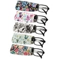 thumbnail image 1 of [5 PACK], JAVOedge Floral Collections Soft Pouch Eyeglass Storage Case w/ Microfiber Eyeglasses Cloth, Floral Design A, 1 of 6