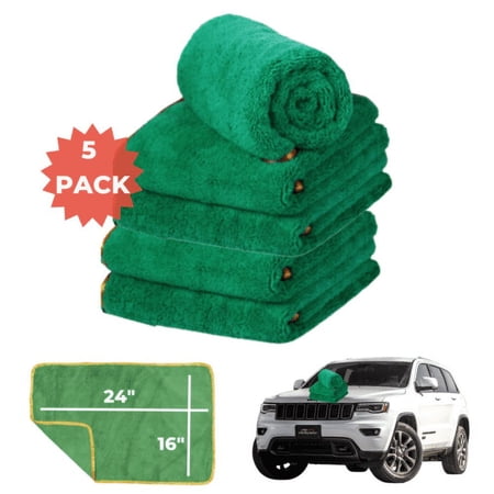 5 PACK LARGE 24"x16" Microfiber Cleaning Ultra Absorbent Auto Drying Towels