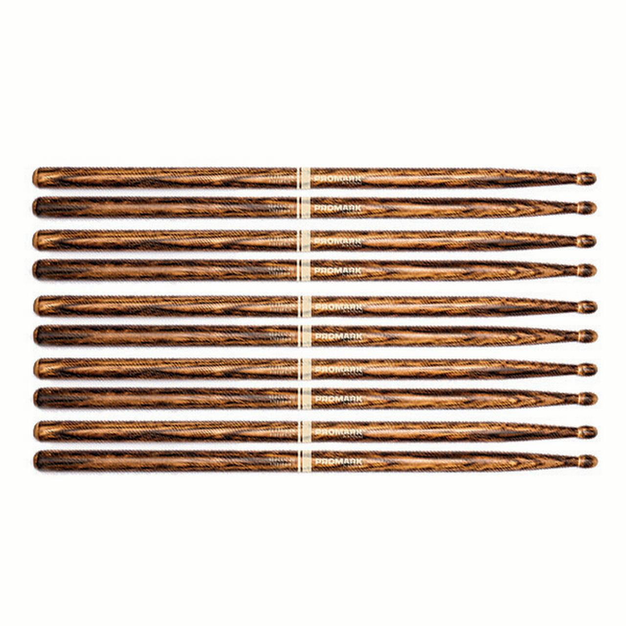 5 PACK Promark TX2BW-FG FireGrain Classic 2B Drumsticks, Oval Tip TX2BW-FG-5