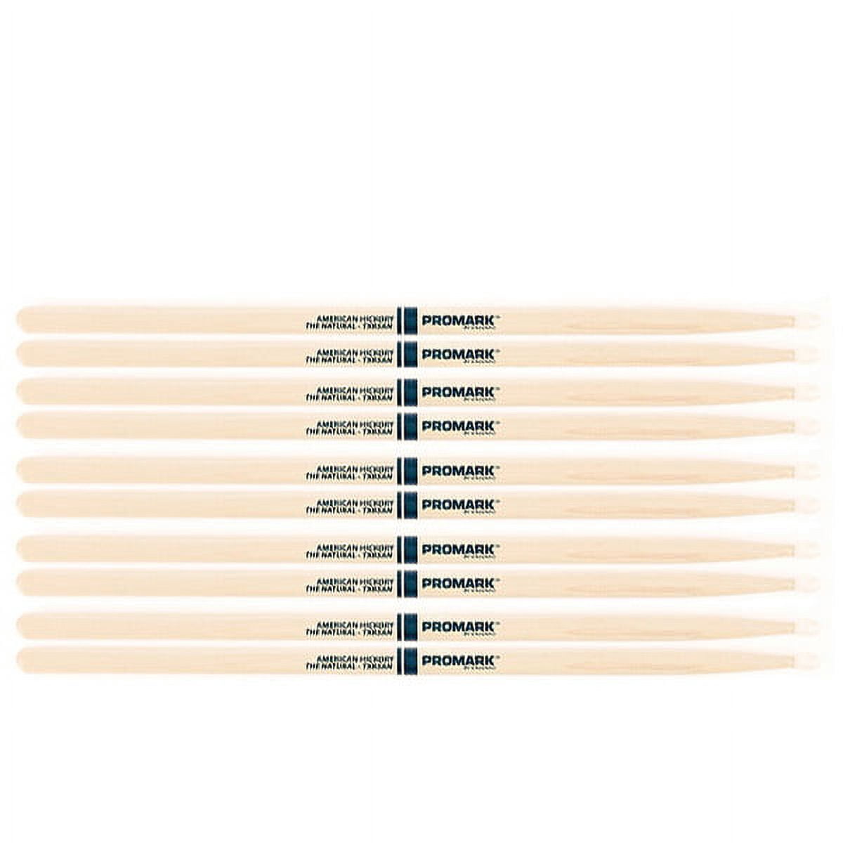 5 PACK Promark TXR5AN American Hickory Natural Nylon Tip, Unlacquered TXR5AN-5