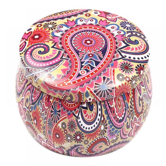 5 PACK Retro Round Tin Box Jar Tea Candy Jewelry Coin Storage Container Case Candle Sealed Cans Holder