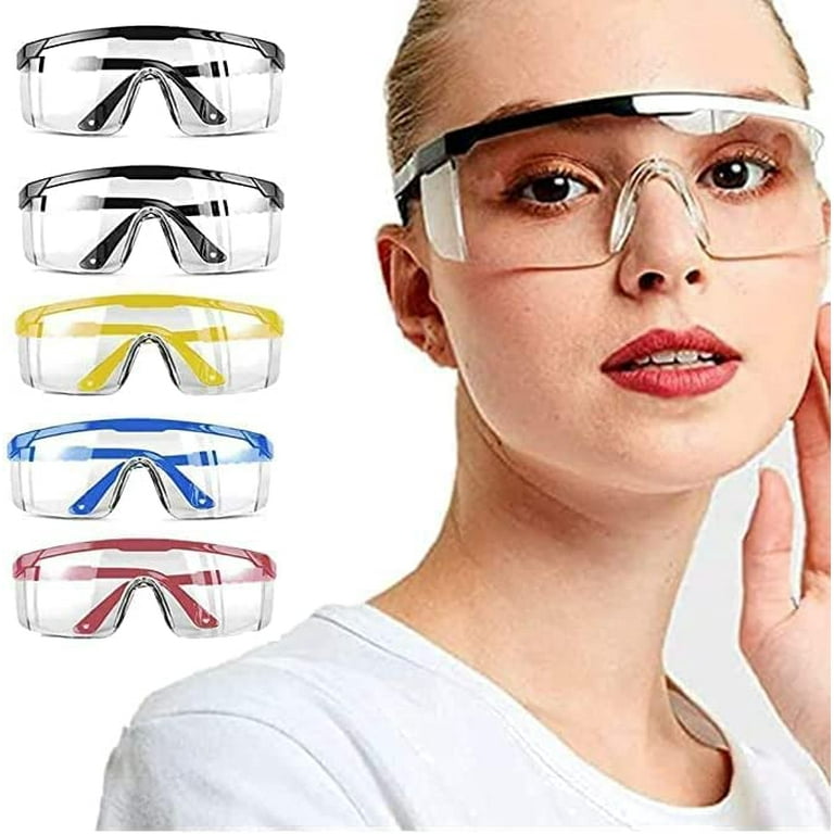 24 Pack of Safety Glasses (24 Protective Goggles in 6 Different Colors) Anti-Fog Crystal Clear Eye Protection - Perfect for Nurses, Construction, Shoo