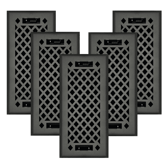 5 PACK Sierra Grates Lattice Floor Register - 4 x 10 Hole Size - Metallic Bronze Finish
