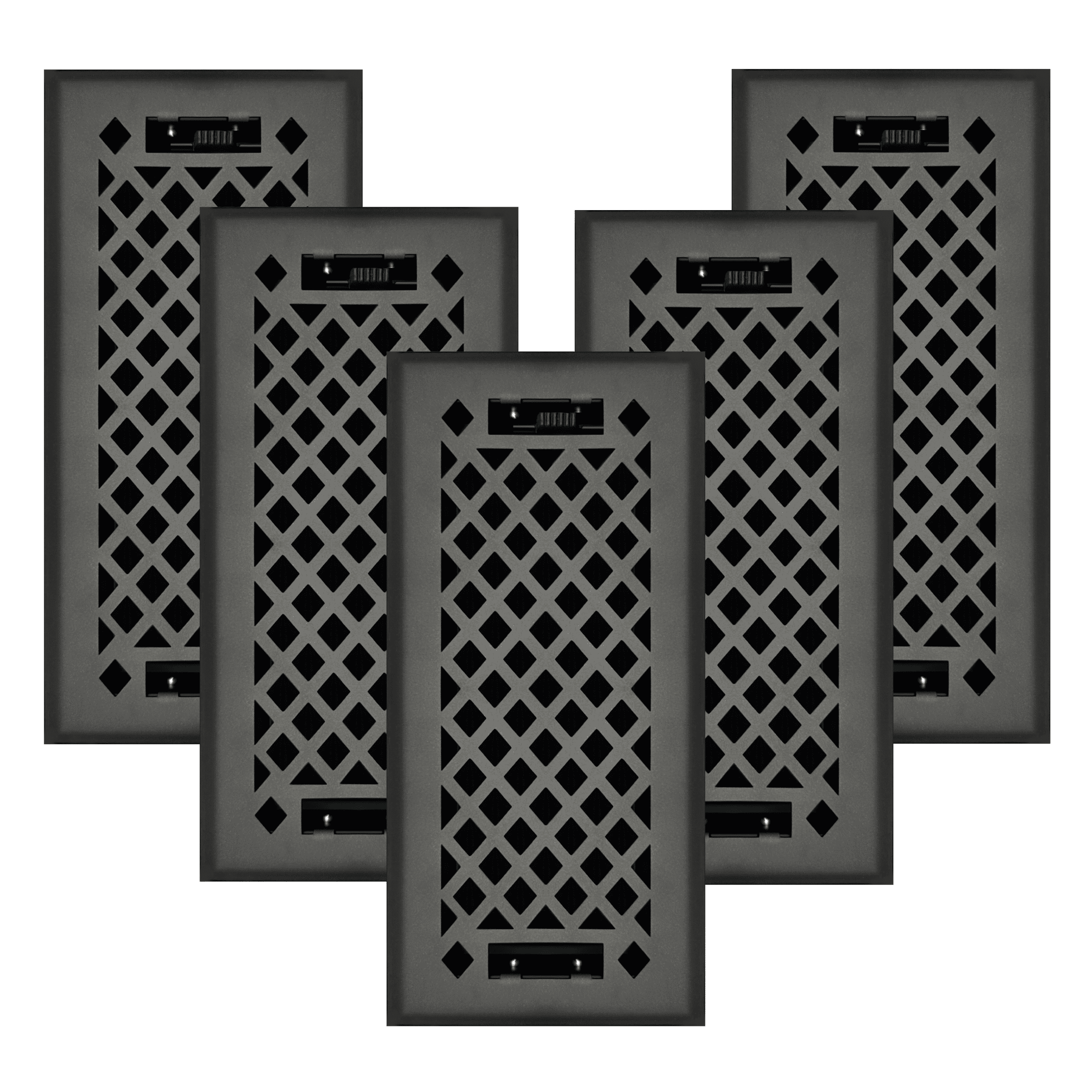 5 PACK Sierra Grates Lattice Floor Register - 4 x 14 Hole Size - Metallic Bronze Finish