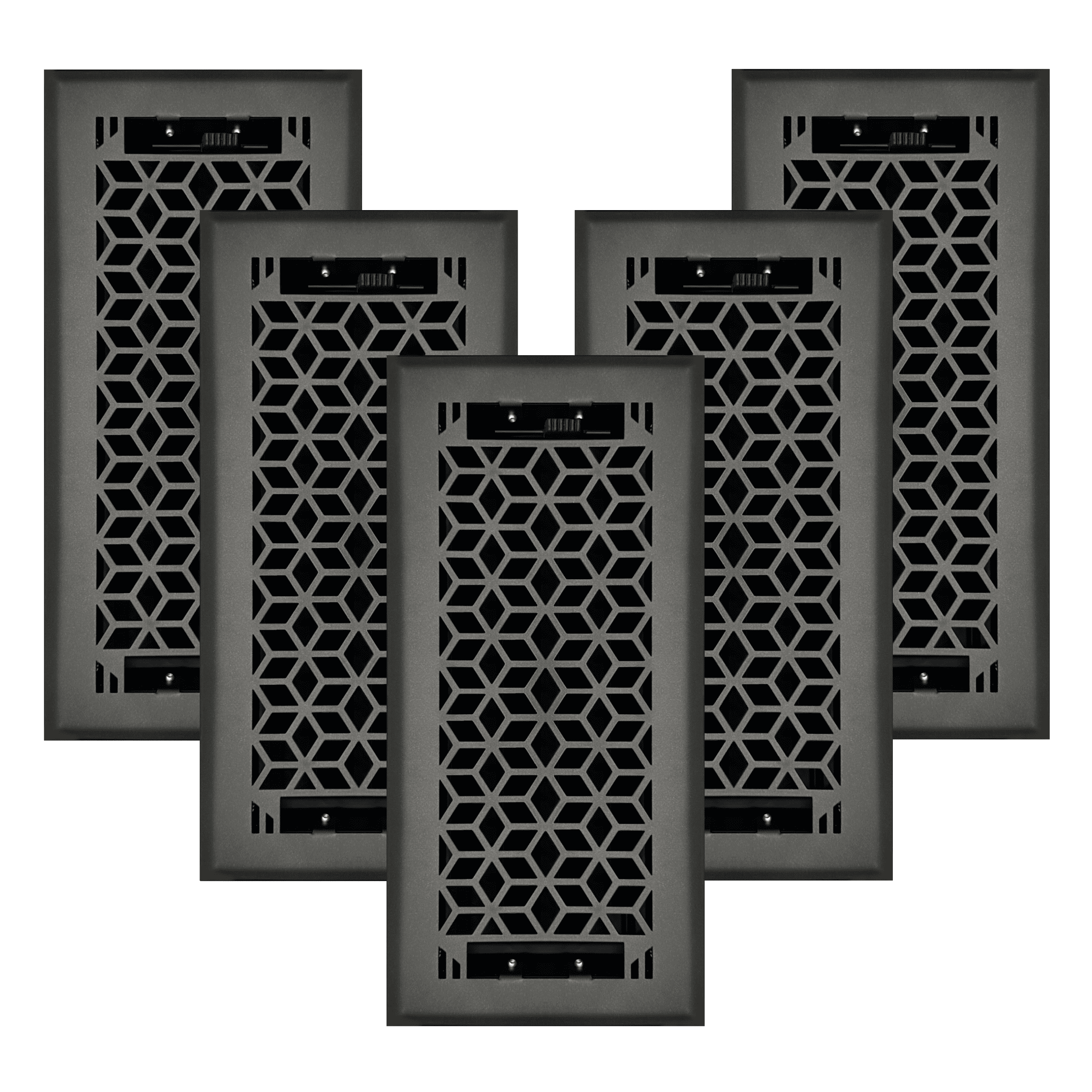 5 PACK Sierra Grates Vector Floor Register - 4 x 14 Hole Size - Metallic Bronze Finish