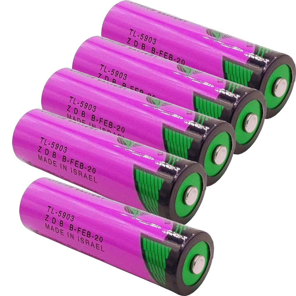 5 PACK TL-5903 AA Lithium Battery for Tadiran TL-5903 SL-360 S7-400 ER14505 TL-2100 6ES7971-0BA00, for Siemens S7-400 PLC Machine, CNC Machine