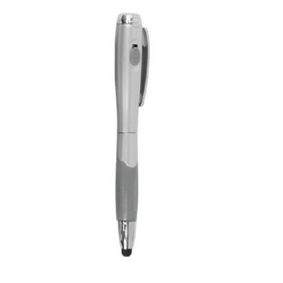 [5-PACK] Universal 3-in-1 Stylus + Ballpoint Pen + LED Flashlight For Smartphones Tablets [Gray]