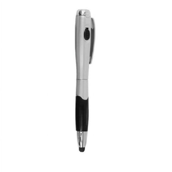 [5-PACK] Universal 3-in-1 Stylus + Ballpoint Pen + LED Flashlight For Smartphones Tablets [Silver/Black]