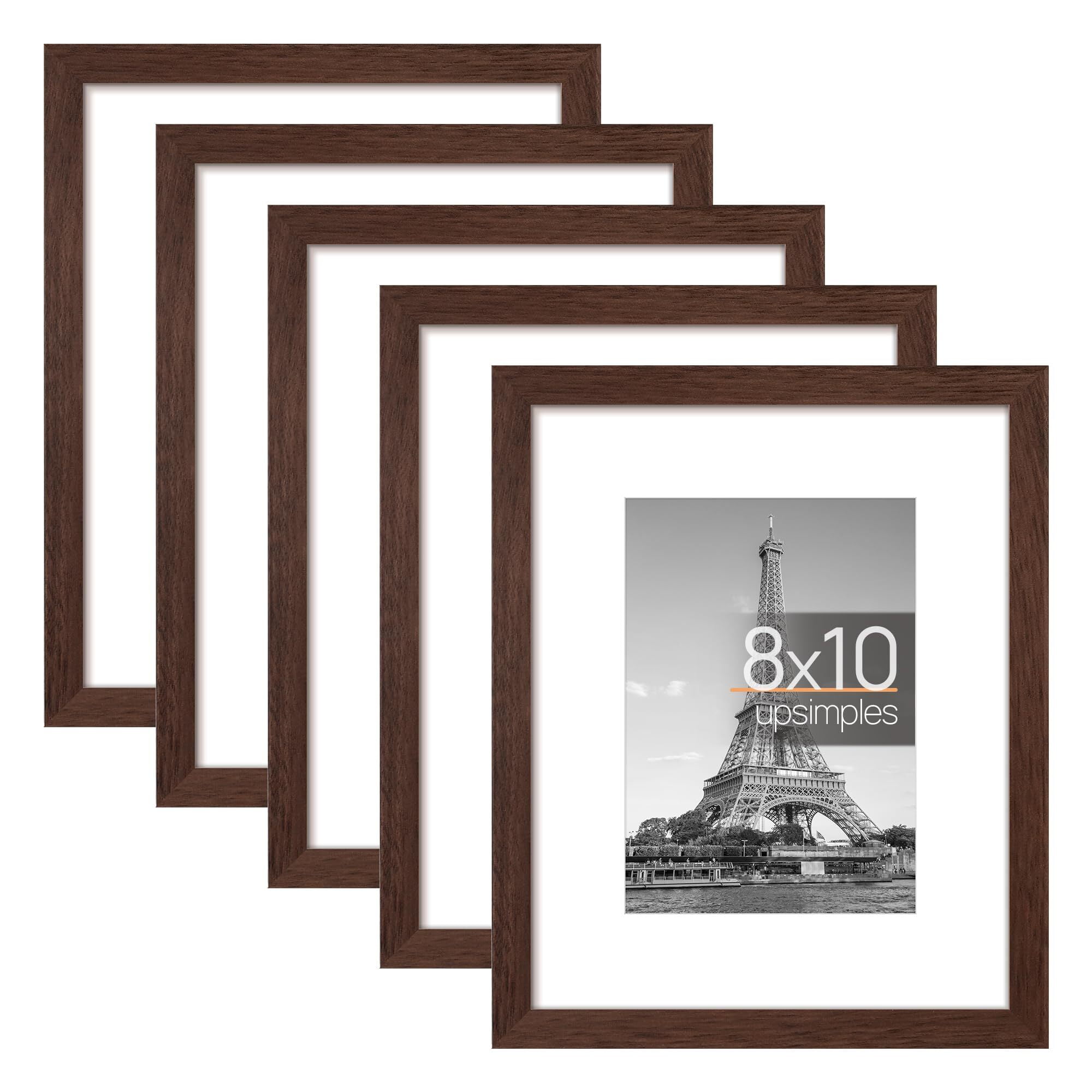 5 PACK upsimples 8x10 Tabletop Picture Frame, Display Photos 5x7 with