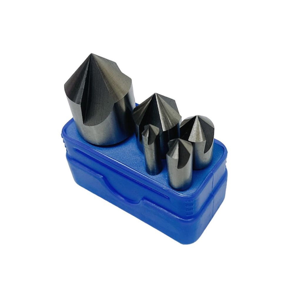 5 PC 3 Flute HSS Countersink 1/4
