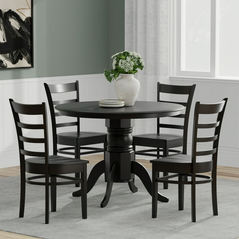 Dining table with outlet round back chairs