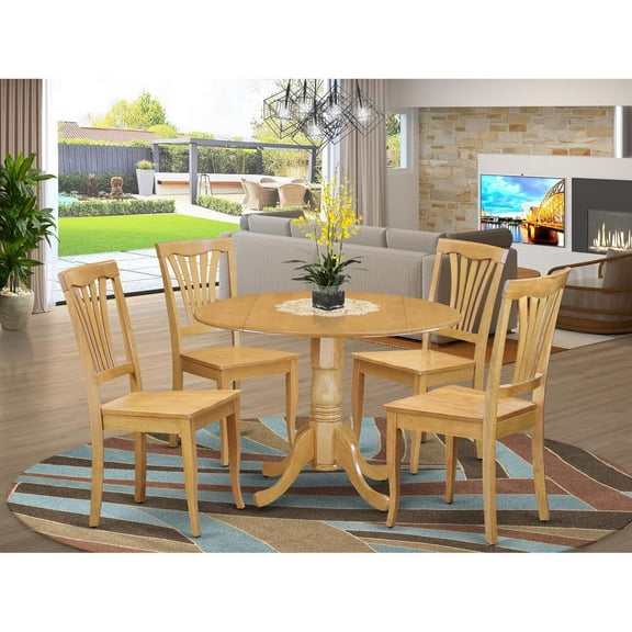 5 PC Kitchen Table set-drop leaf Table and 4 dinette Chairs
