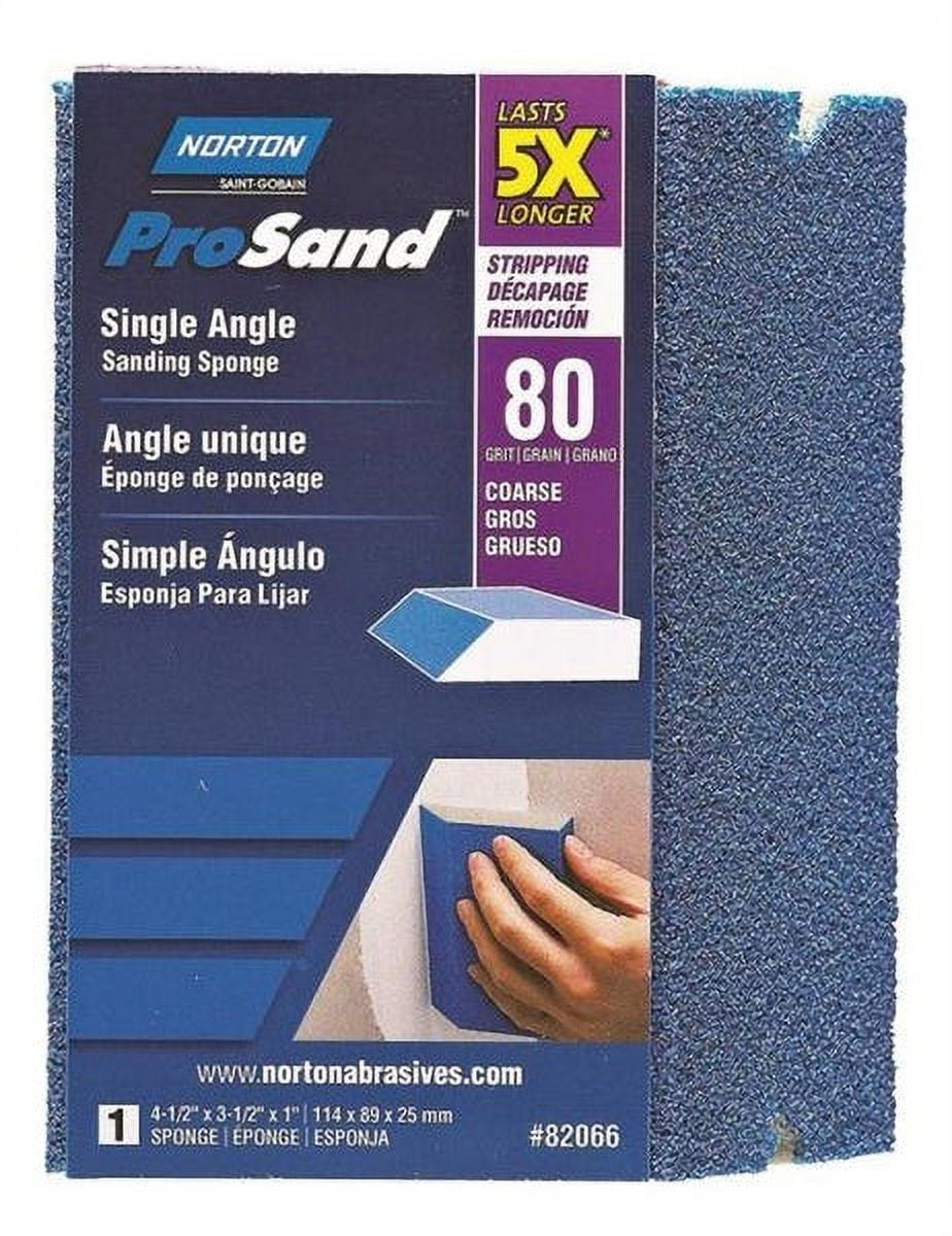 5 PC,Norton 82066 5X Single Angle Sanding Block Medium, 80 Grit