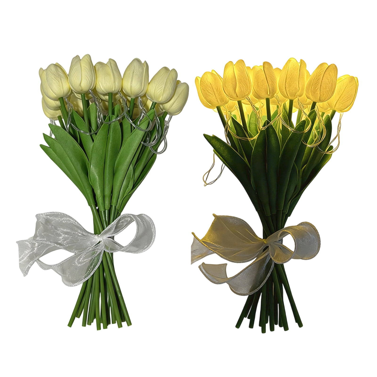 5 PC Tulip Bouquet Lamp Artificial Flower Night Light Real Touch Tulip Night Lamp LED Flower Light Home Kitchen Decor, Trendy LED Decorative Bouquet Light, Bedroom Desktop Ornament Gift