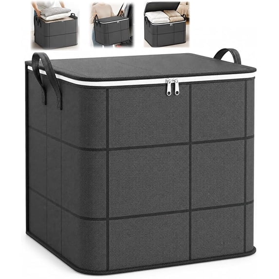 5 PCS 140 L Foldable Wardrobe Storage Bag, Large Capacity Storage Box, Household Double Zipper with Handle Clothing and Quilt Organizer Bag, Suitable for Moving, Travel, Storage Basket
