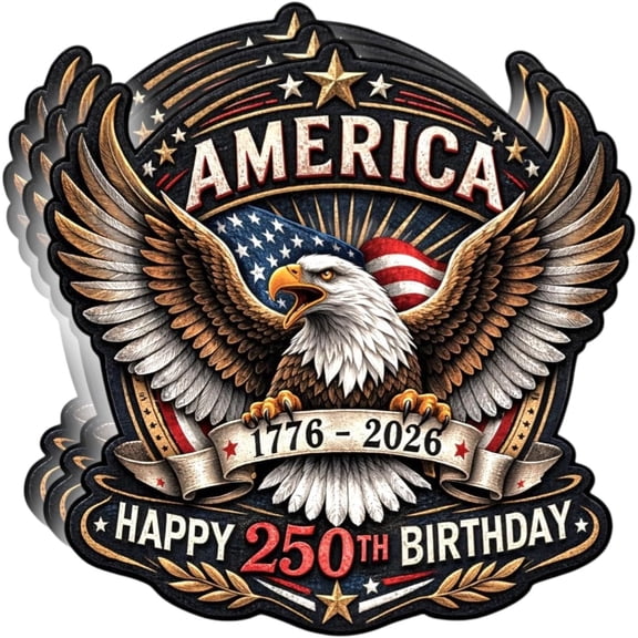 5 PCS 250th America Birthday Sticker 1776-2026 Retro American Eagle Waterproof Vinyl Decal for Laptop Phone Car 3 inch USA Patriotic 250 Anniversary Sticker