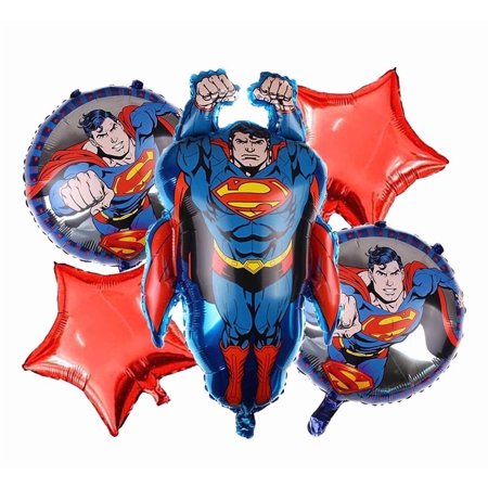 5 PCS 28 inch Superhero Man Super Balloons Super Hero Emblem Foil Balloons Birthday Party Balloons