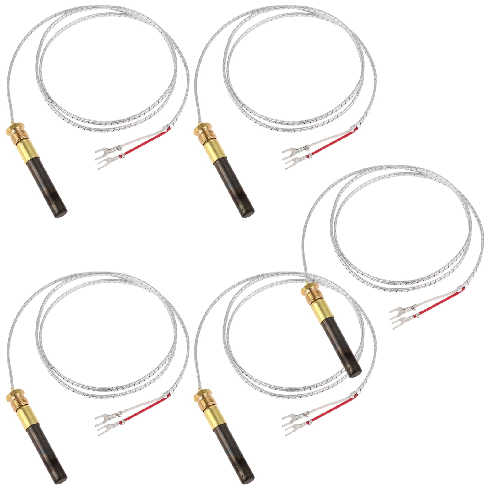 5-Pack 750mV Thermopile Sensor,24-Inch Replacement for Gas Appliances,High Temp Thermocouple Generator for Fireplace,Heater,Water Heater,Furnace