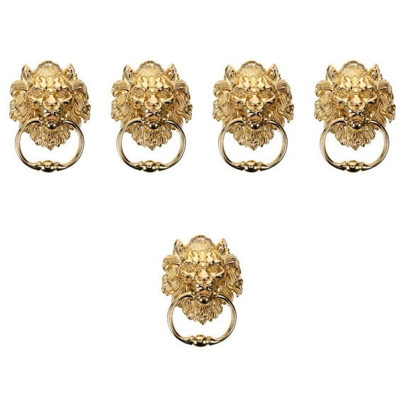 5 PCS Angoily Antique Lion Door Knocker Knockers for Front Handle