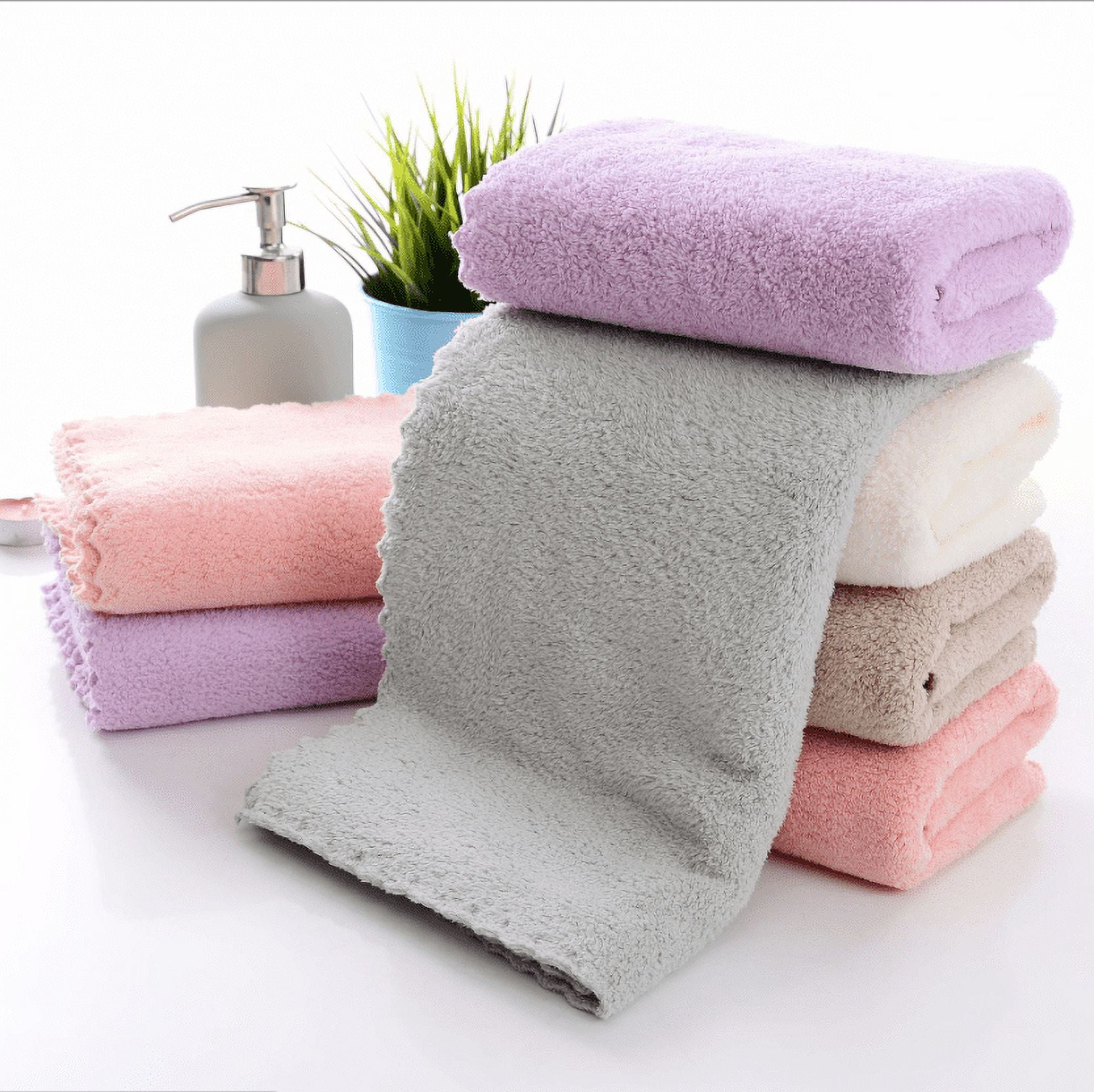 Fluffy Thick Coral Fleece Towels, Highly Absorbent And Super Soft