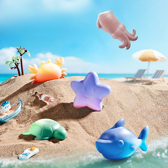 5 PCS Bath Toys Set for Toddlers, Cute Sea Animals Temperature Color Change Bath Toys, Squeeze Squeak Water Play Toys for Easter Egg Fillers, Goodie Bags Fillers, Classroom Rewards, Carnival Prize