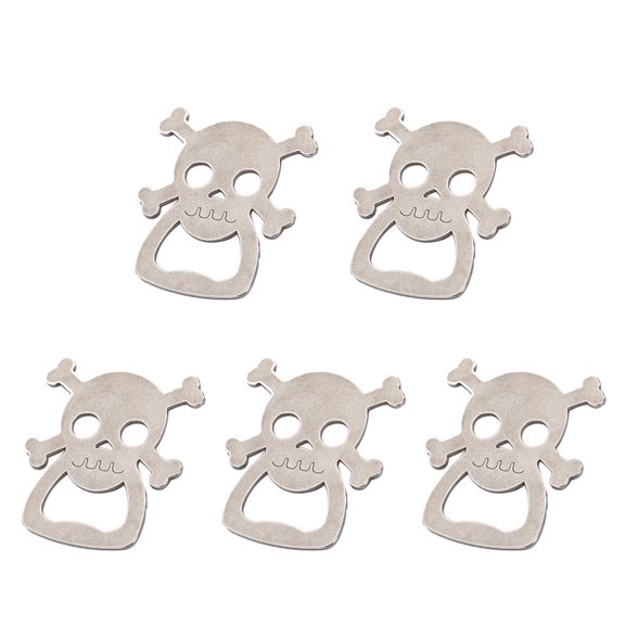 Clispeed 5Pcs Bottle Top Opener Handheld Skull Head Alloy for Christmas Celebrations
