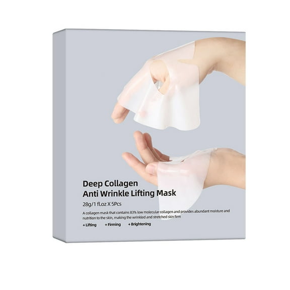5 PCS Bio-Collagen Face Mask, Real Deep Collagen Overnight Mask, Hydrating Collagen Face Mask, Facial Sheet Masks for Skincare, Pore Minimizing, Firming, Elasticity Improvement, and Moisturizing