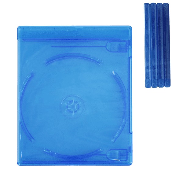 5 PCS Blue Double Disc Replacement Cases for Blu-ray, DVD & VCD Movies