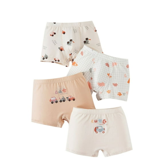5 PCS Boys Boxer Briefs Size 10-12 Cotton Soft Underwear Elastic Funny Printed Comfort Toddler Kids Underwear 6 Years